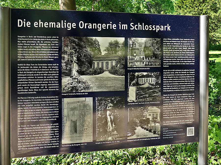 Infotafel: Die ehemalige Orangerie im Schlosspark